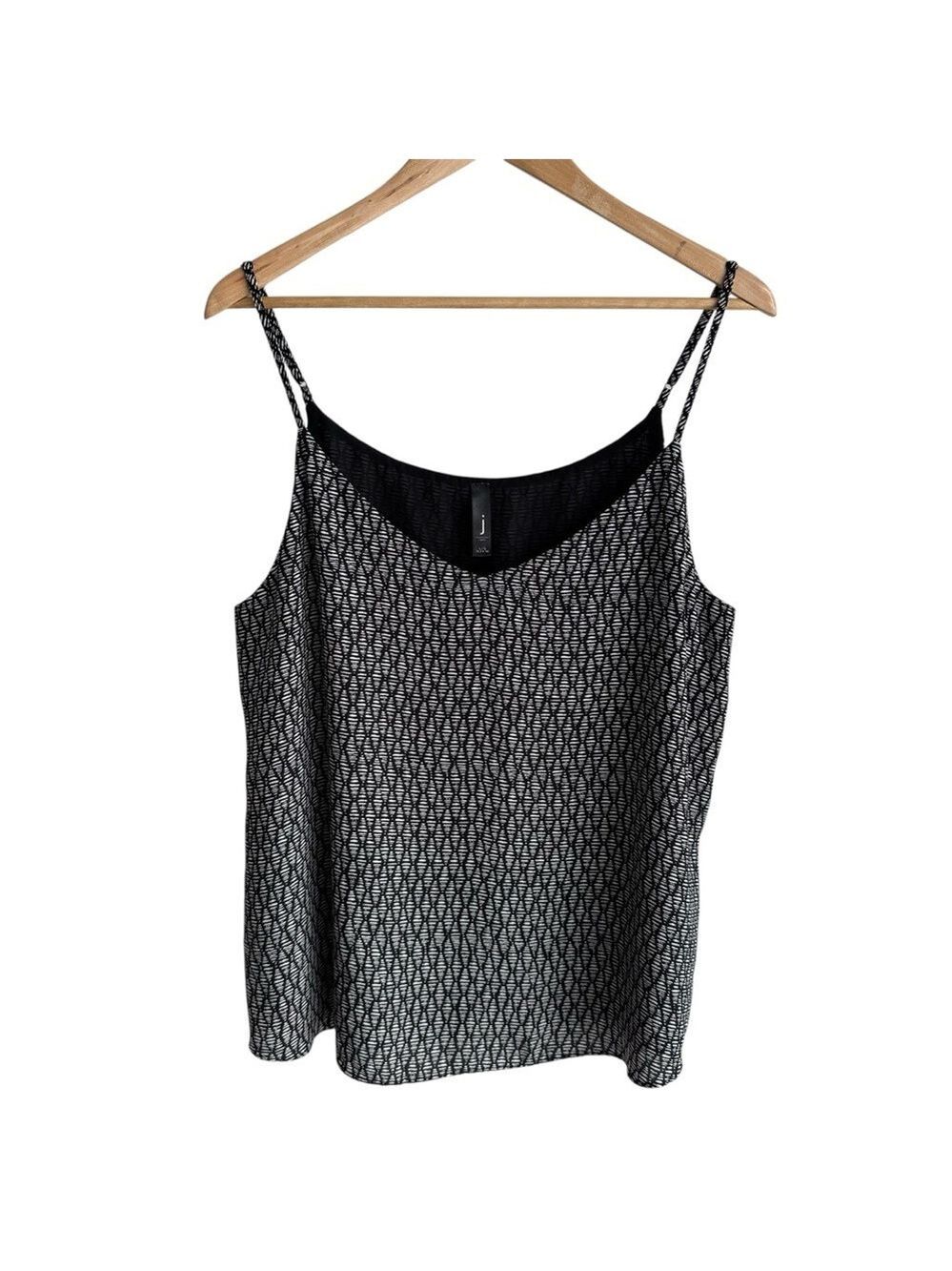 Jess Black White Camisole L Sleeveless Lined Tank Office Business Classy EUC
